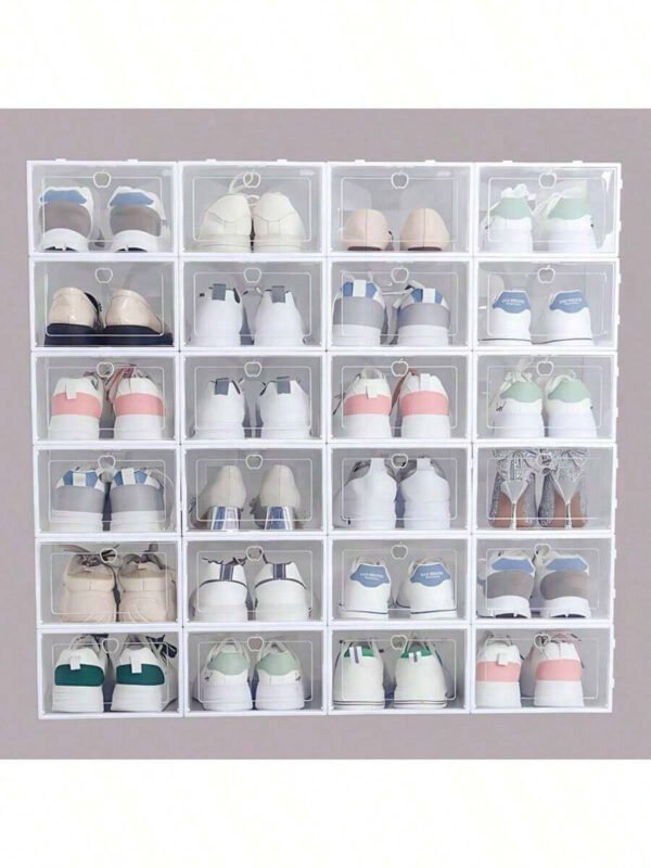 Caja transparente para zapatos, gabinete de almacenamiento de zapatos, organizador de zapatos ahorrador de espacio, caja de almacenamiento de zapatos plegable - Imagen 5