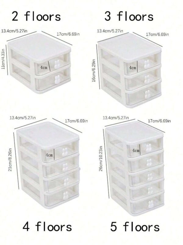 1 pieza Caja de almacenamiento de varios cajones, joyero, caja de accesorios, caja expositora de joyas, caja de almacenamiento con estilo de cajón para escritorio, apilable, a prueba de polvo, antioxidante, joyero multifuncional, desmontable, de gran capacidad, caja de almacenamiento de cosméticos, caja de almacenamiento de escritorio de oficina, caja de almacenamiento de cosméticos con cajón, vuelta al colegio - Imagen 9