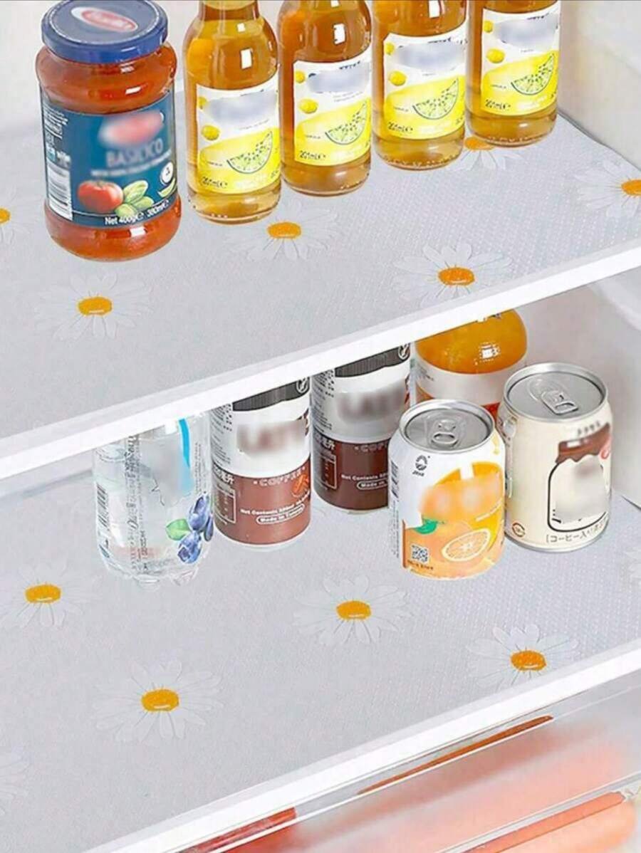 SHEIN 1 rollo de alfombrillas transparentes impermeables, revestimientos antideslizantes para gabinetes de cocina, estantes, escritorios, revestimientos para estantes de gabinetes de cocina, forros de refrigerador, revestimiento impermeable para armarios de cocina, alfombrillas de plástico para cajones, material de EVA, forros de refrigerador sin adhesivo para estantes - Imagen 8