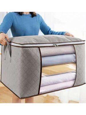 Bolsa de almacenamiento de gran capacidad, bolsa de almacenamiento de edredón de tela no tejida, bolsa de almacenamiento y transporte de edredón, bolsa de almacenamiento de ropa y equipaje, para almacenamiento y organización estacional, decoraciones de otoño, decoración navideña, decoración del hogar, decoración de dormitorio como regalo para temporadas festivas