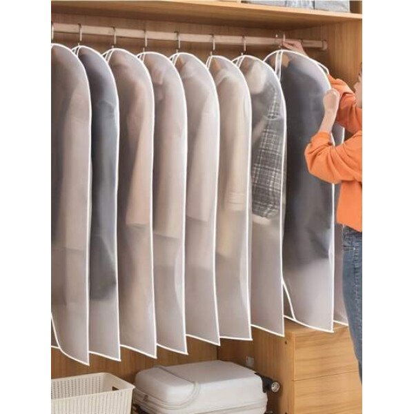 1/5 piezas Bolsas transparentes con cremallera para cubrir prendas, 4 tamaños - Bolsas para trajes/vestidos para proteger y organizar tu armario, ropa, pantalones, zapatos, vaqueros, botas, faldas. Para camisetas blancas de mujer, pantalones negros de mujer, ropa de invierno de señora, vestidos, ropa de invierno de señora, vestidos elegantes de mujer, blusas blancas de señora, de manga larga, monos blancos para mujer, vestidos de primavera para mujer, outfits de primavera para mujer, primavera, ropa de primavera, minimalista, almacenamiento de blusas de verano