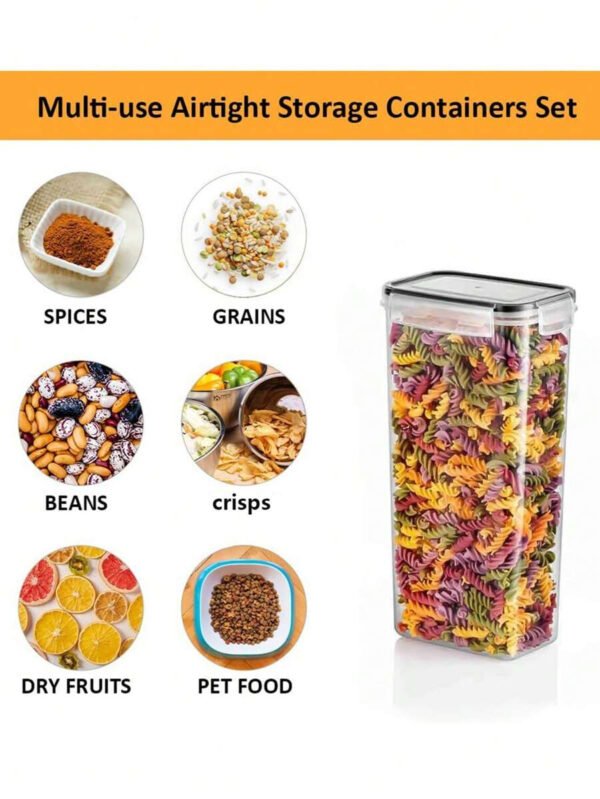 48 piezas de Envases herméticos para almacenamiento de alimentos con tapas - Fiambreras ideales para organizar y almacenar granos, arroz, pasta, té, frutos secos y granos de café en la despensa de la cocina - Se pueden lavar en lavavajillas, incluidas etiquetas y marcadores - Imagen 7
