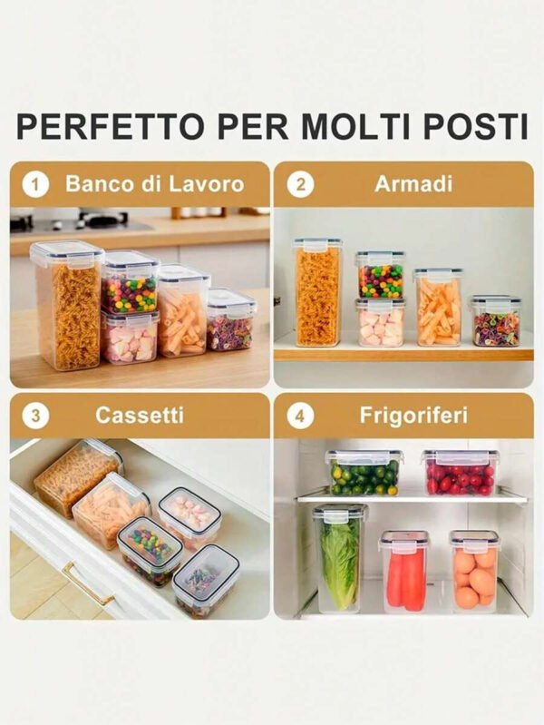 48 piezas de Envases herméticos para almacenamiento de alimentos con tapas - Fiambreras ideales para organizar y almacenar granos, arroz, pasta, té, frutos secos y granos de café en la despensa de la cocina - Se pueden lavar en lavavajillas, incluidas etiquetas y marcadores - Imagen 10