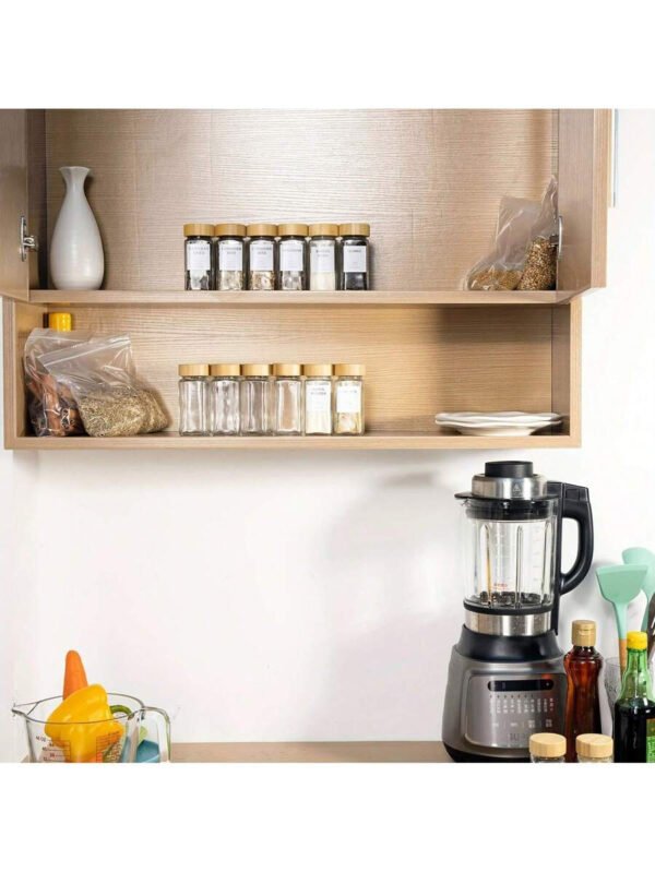 12 cajas compactas de almacenamiento de especias de bambú, adecuadas para encimeras y cajones de cocina, llenas de especias. - Imagen 3