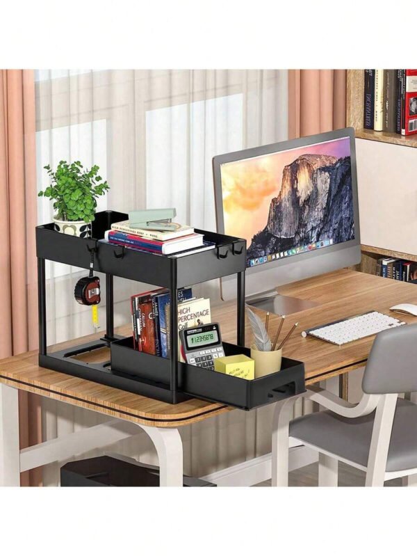 Organizador De Almacenamiento Multifuncional Debajo Del Lavabo, Estante De Gabinete Extraíble, Estante Para Baño De 2 Niveles - Imagen 6