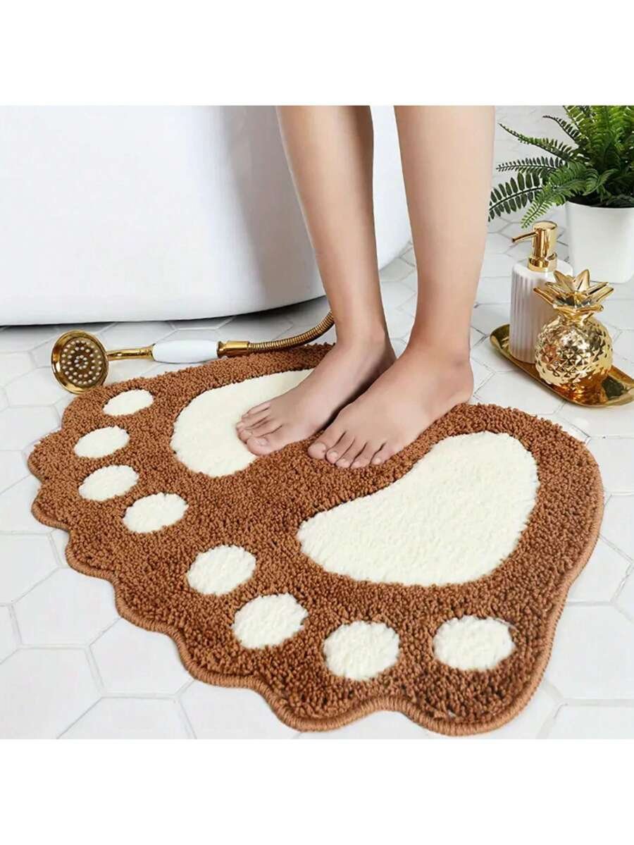 1 pieza Alfombra de baño absorbente de agua y antideslizante, hecha de microfibra suave y lavable a máquina. Alfombra de baño grande para pies, decoración de baño, alfombra de piso, alfombra de entrada, decoración de otoño, accesorios de baño, decoración de entrada - Imagen 9