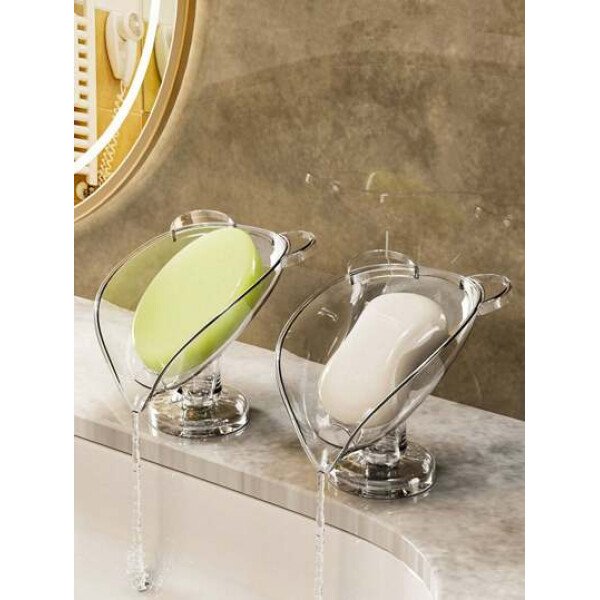 1 pieza Bandeja para jabón, soporte de lujo para jabón sin necesidad de perforación para el baño, accesorios y organizador de baño, de vuelta al colegio