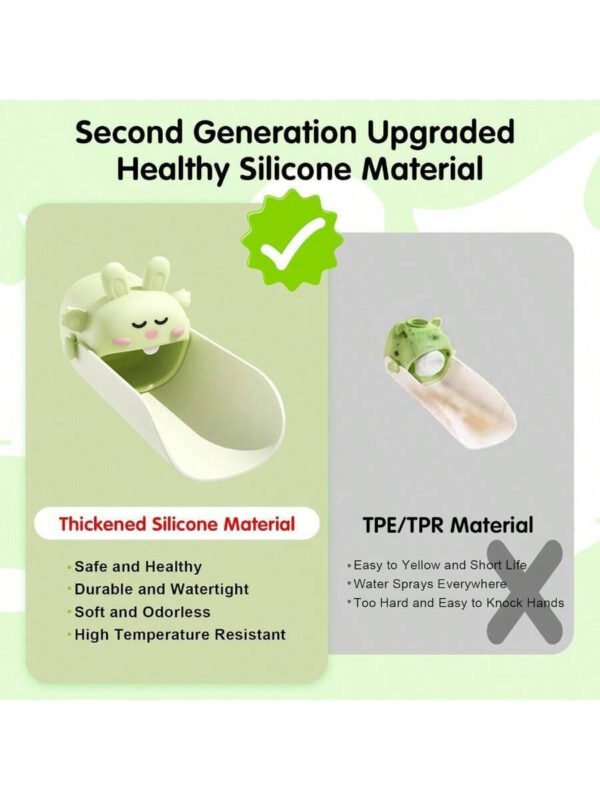 2 piezas Extensor de grifo de silicona sensible a la temperatura para niños pequeños, extensor de fregadero de silicona verde y amarillo - Imagen 5