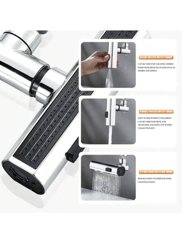 Grifo de codo para cocina, para uso doméstico, con posibilidad de ajustar una variedad de modos de agua. - Imagen 6