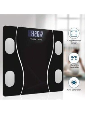 Báscula de baño de alta precisión, báscula electrónica, pantalla LED (ajustable entre KG y báscula), sin batería, plataforma ultra ancha, material de vidrio templado, adecuada para gimnasios y residencias universitarias.