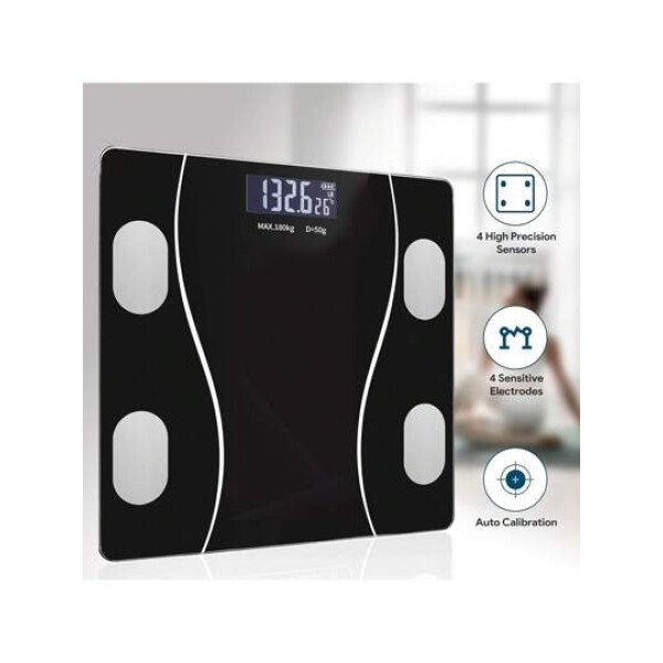 Báscula de baño de alta precisión, báscula electrónica, pantalla LED (ajustable entre KG y báscula), sin batería, plataforma ultra ancha, material de vidrio templado, adecuada para gimnasios y residencias universitarias.
