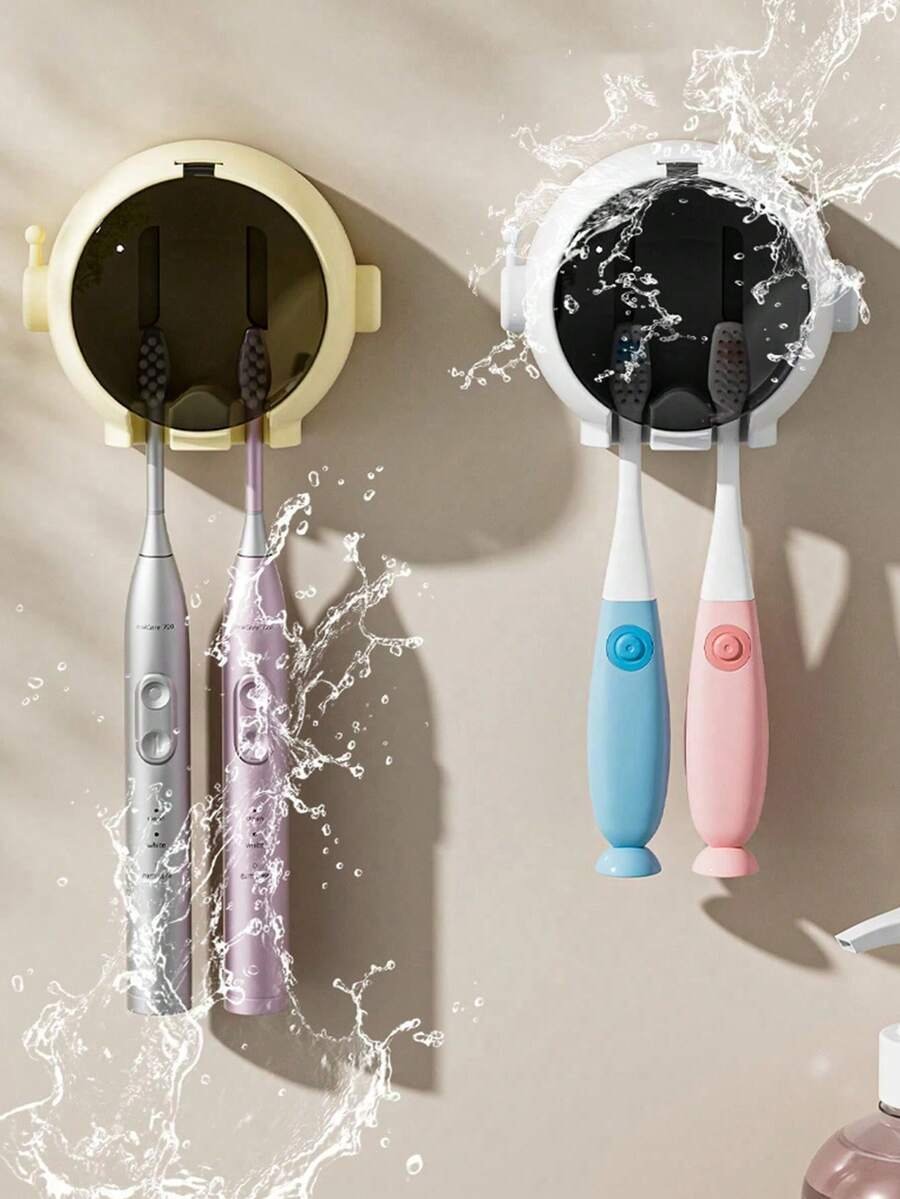 1 pieza Soporte de cepillo de dientes de dibujos animados montado en la pared, soporte de cepillo de dientes eléctrico para baño sin perforación - Imagen 7