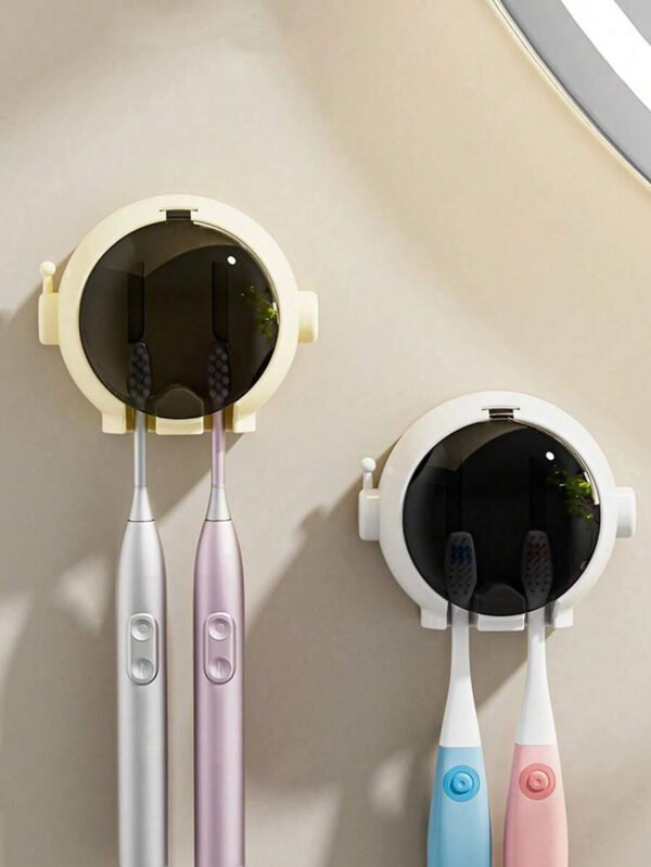 1 pieza Soporte de cepillo de dientes de dibujos animados montado en la pared, soporte de cepillo de dientes eléctrico para baño sin perforación - Imagen 9