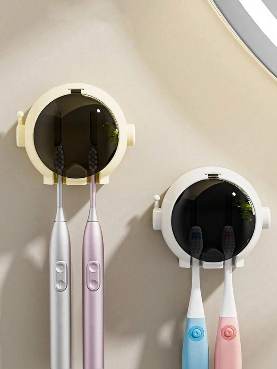 1 pieza Soporte de cepillo de dientes de dibujos animados montado en la pared, soporte de cepillo de dientes eléctrico para baño sin perforación - Imagen 9