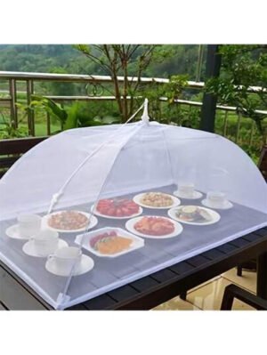 Carpa grande de malla blanca para cubrir alimentos, plegable y lavable, ideal para picnics al aire libre, barbacoas y fiestas. Protege de los insectos con su diseño de malla transparente. Refugio portátil para alimentos con red mosquitera grande. Decoración de cumpleaños, manta de picnic, decoración del hogar