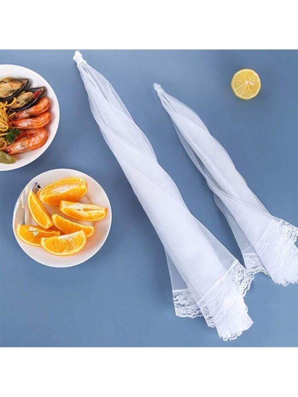 Carpa grande de malla blanca para cubrir alimentos, plegable y lavable, ideal para picnics al aire libre, barbacoas y fiestas. Protege de los insectos con su diseño de malla transparente. Refugio portátil para alimentos con red mosquitera grande. Decoración de cumpleaños, manta de picnic, decoración del hogar - Imagen 9