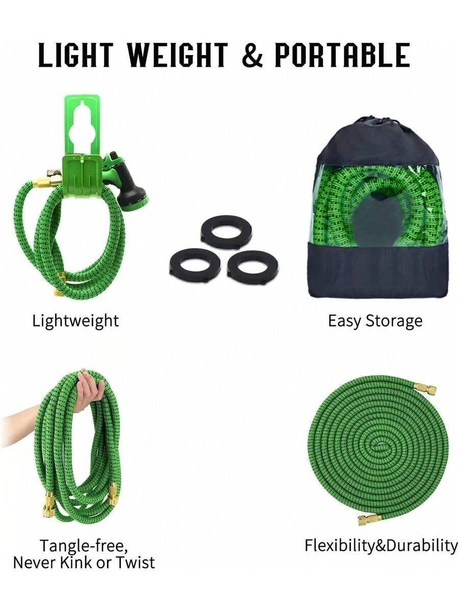 Manguera de agua para jardín flexible, expandible y resistente, de lujo, de 50 a 100 pies - Imagen 3