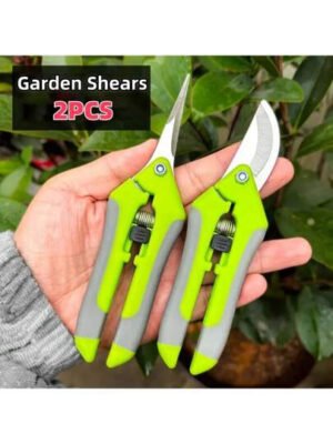 2 tijeras de podar para jardín, ideales para podar, cuidar y recortar ramas y flores. Tijeras de podar para jardinería, pinzas para plantas, bonsáis y recolección de frutas.