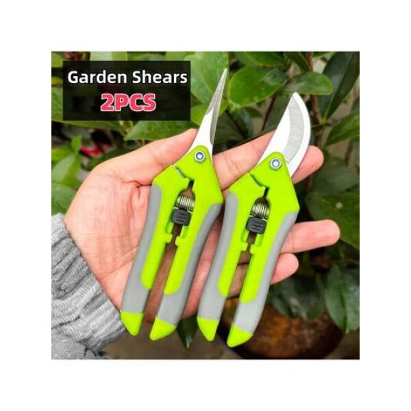 2 tijeras de podar para jardín, ideales para podar, cuidar y recortar ramas y flores. Tijeras de podar para jardinería, pinzas para plantas, bonsáis y recolección de frutas.