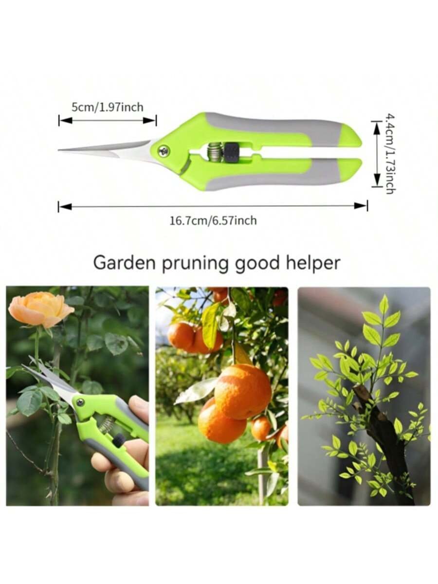2 tijeras de podar para jardín, ideales para podar, cuidar y recortar ramas y flores. Tijeras de podar para jardinería, pinzas para plantas, bonsáis y recolección de frutas. - Imagen 3