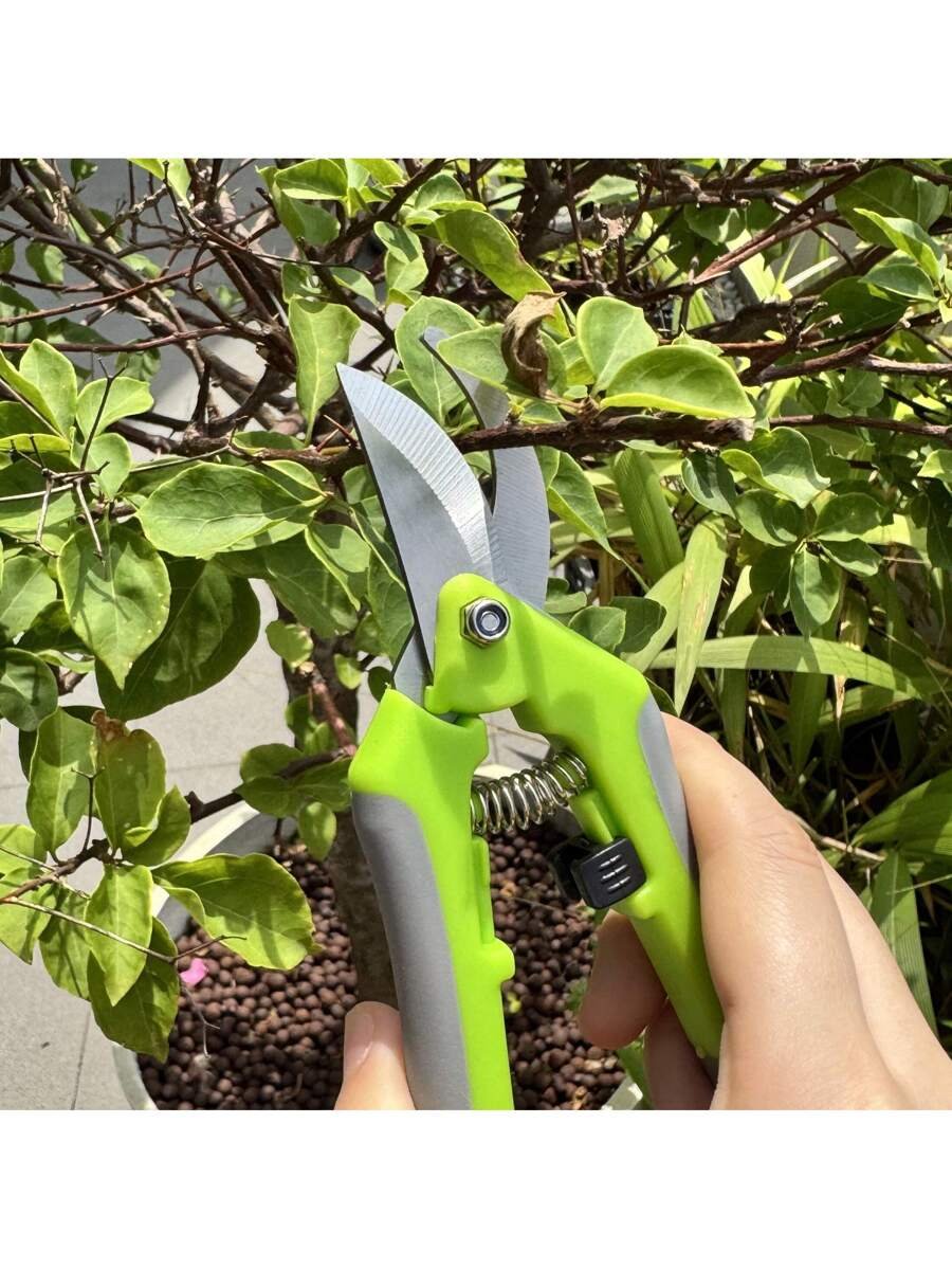 2 tijeras de podar para jardín, ideales para podar, cuidar y recortar ramas y flores. Tijeras de podar para jardinería, pinzas para plantas, bonsáis y recolección de frutas. - Imagen 6