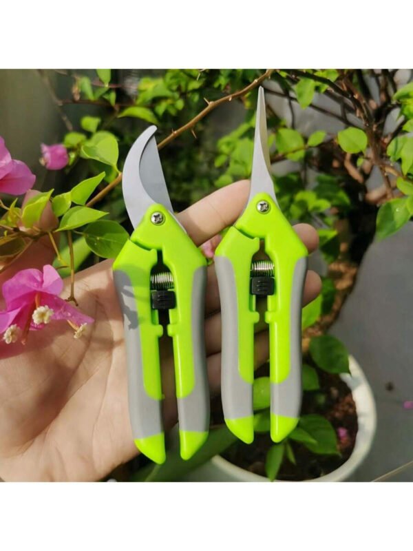 2 tijeras de podar para jardín, ideales para podar, cuidar y recortar ramas y flores. Tijeras de podar para jardinería, pinzas para plantas, bonsáis y recolección de frutas. - Imagen 8