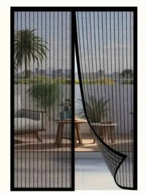 Puerta mosquitera magnética: adecuada para 81,28 cm x 203,20 cm, autosellante, resistente, partición de malla manos libres, cierre magnético