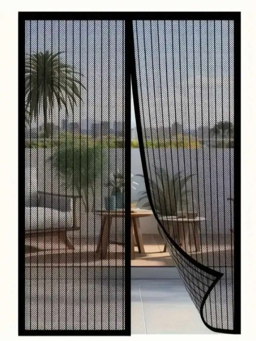 Puerta mosquitera magnética: adecuada para 81,28 cm x 203,20 cm, autosellante, resistente, partición de malla manos libres, cierre magnético - Imagen 2