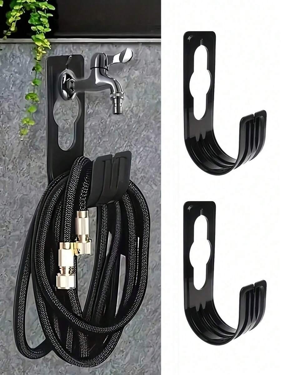 1 pieza Soporte de pared para manguera de jardín, soporte de plástico para tubería de agua montado en la pared, suministros para el hogar - Imagen 2
