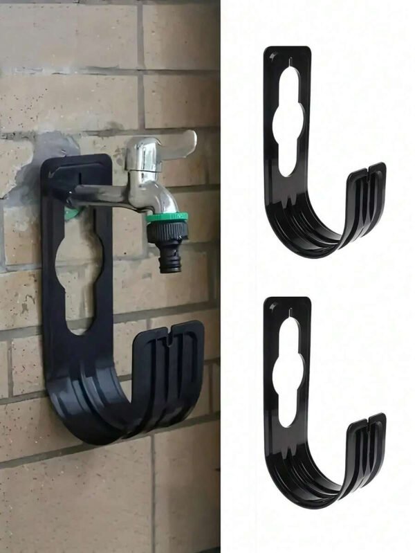 1 pieza Soporte de pared para manguera de jardín, soporte de plástico para tubería de agua montado en la pared, suministros para el hogar - Imagen 3