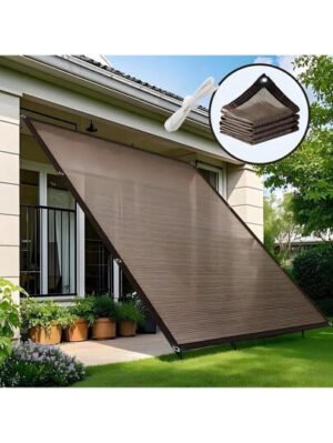 Lona de sombra para exteriores - 90% de blackout, resistente a los rayos UV y al viento, tela HDPE resistente, toldo rectangular negro para patio, cenador, césped, patio trasero, sombra solar