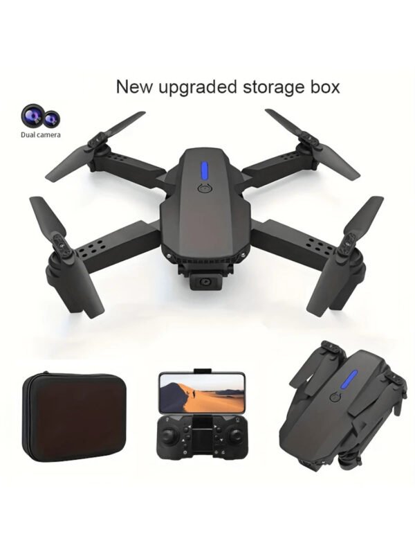 Drone E88pro con cámaras duales y doble batería, control remoto, despegue y aterrizaje con un solo botón, juguete para drones económico para principiantes para usar en interiores y exteriores, regalo de Navidad - Imagen 4