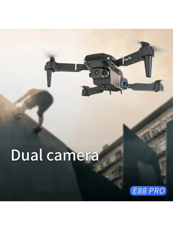 Drone E88pro con cámaras duales y doble batería, control remoto, despegue y aterrizaje con un solo botón, juguete para drones económico para principiantes para usar en interiores y exteriores, regalo de Navidad - Imagen 9