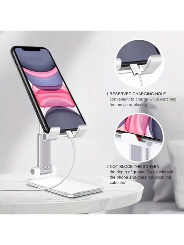 Soporte para teléfono plegable doble, totalmente ajustable para escritorio, compatible con todos los modelos: Pro, XS, XS Max, XR, X, 16, 15, 14, 13, 12 y 11. - Imagen 6