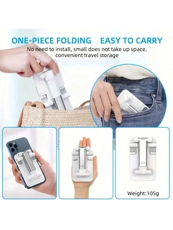 Soporte para teléfono plegable doble, totalmente ajustable para escritorio, compatible con todos los modelos: Pro, XS, XS Max, XR, X, 16, 15, 14, 13, 12 y 11. - Imagen 7