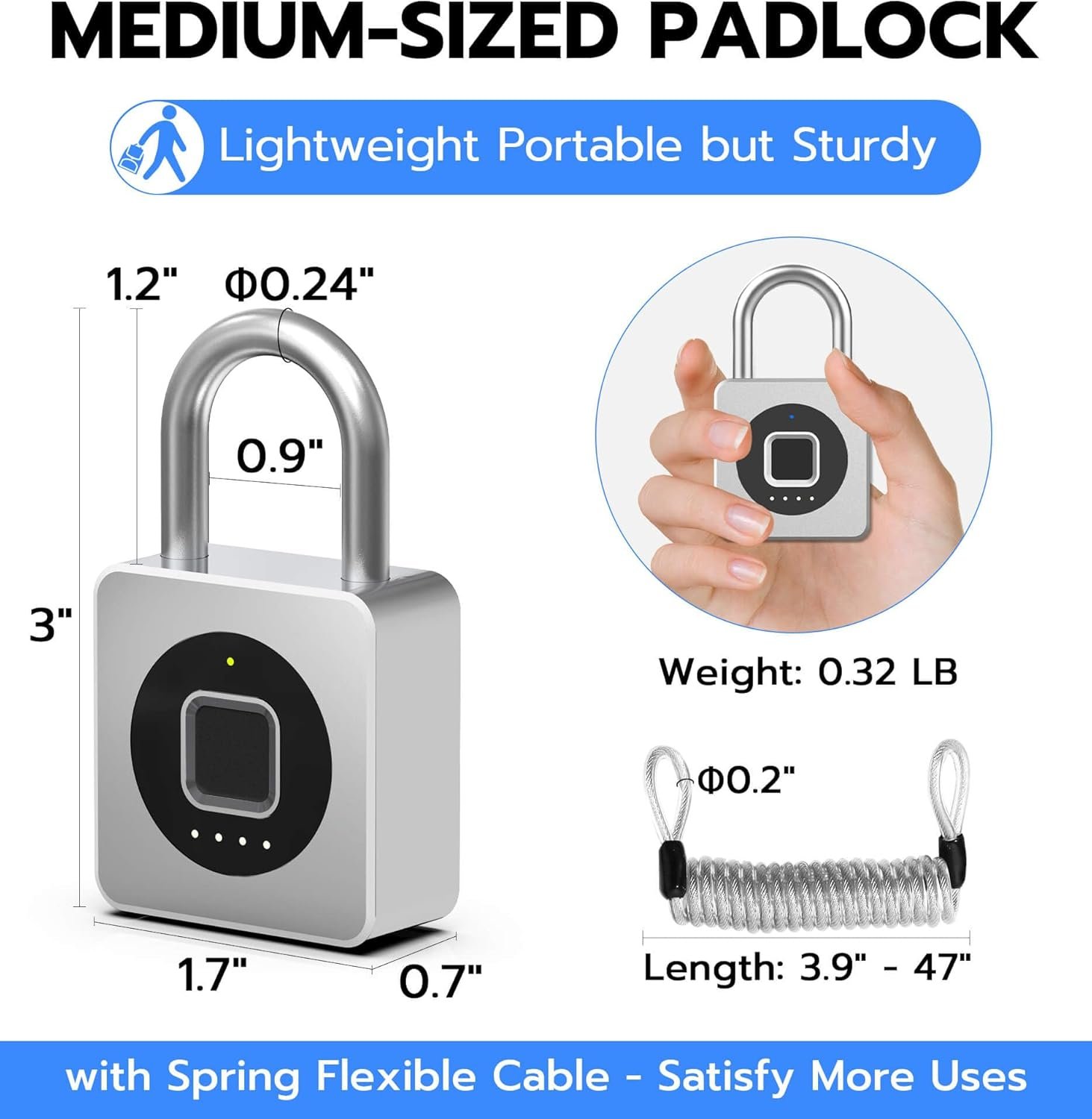 eLinkSmart Cerradura de casillero de gimnasio con huellas dactilares, candado biométrico sin llave, resistente a la intemperie, aplicación digital digital Bluetooth, cerradura inteligente para valla - Imagen 10