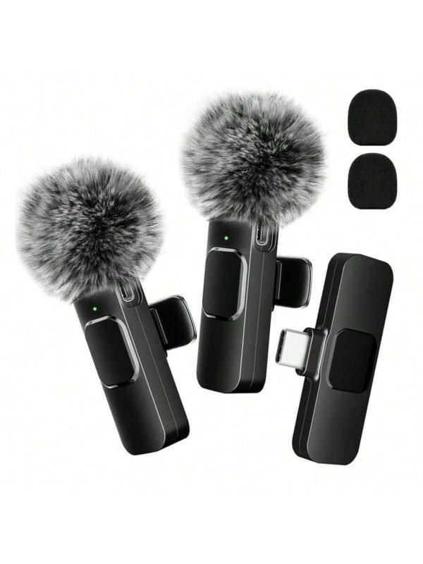 Micrófono inalámbrico de solapa para smartphone, micrófono inalámbrico plug-and-play para grabación de video/audio, micrófono de solapa para entrevistas/vlogs/enseñanza - Imagen 2