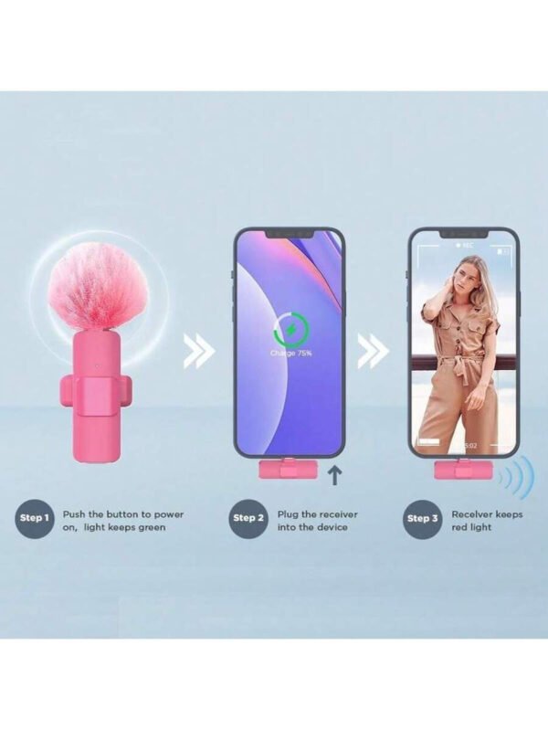 Micrófono inalámbrico de solapa para smartphone, micrófono inalámbrico plug-and-play para grabación de video/audio, micrófono de solapa para entrevistas/vlogs/enseñanza - Imagen 20
