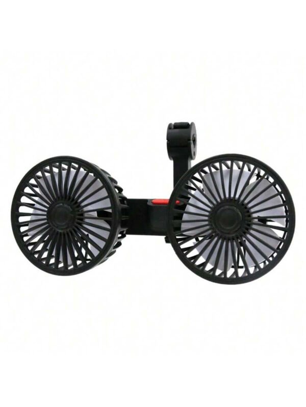 El ventilador para coche es apto para el asiento trasero. Es un ventilador USB de doble cabezal con 3 velocidades de viento potente y un ventilador para reposacabezas trasero giratorio de 360°. Es un ventilador de circulación de aire con clip ajustable, apto para todos los modelos. - Imagen 6