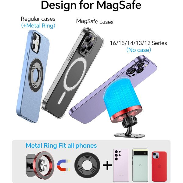Kaistyle Soporte de coche Magsafe con 20 imanes fuertes: soporte magnético para teléfono de coche, soporte de montaje en tablero360°Soportes de teléfono celular para tu automóvil, accesorios para - Imagen 30