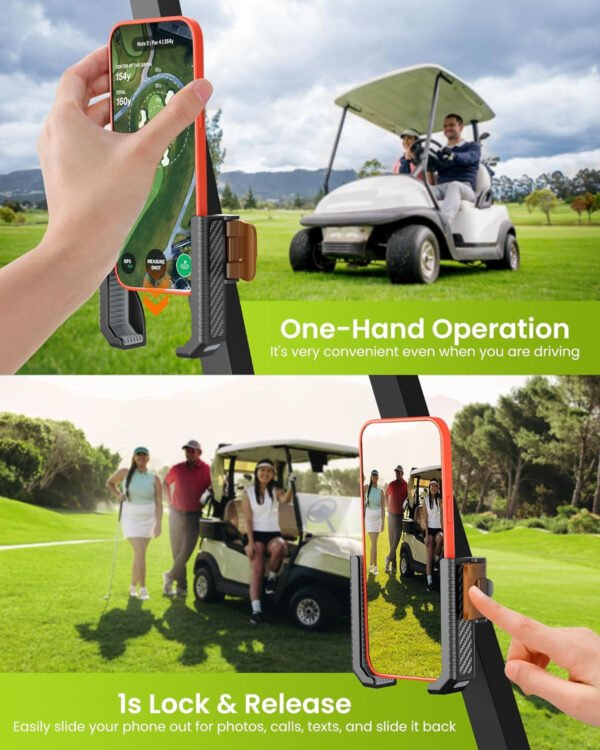 Soporte magnético para carrito de golf, soporta hasta 6 libras, instalación de clip de teléfono 3S, organizador de teléfono para iPhone Galaxy se adapta a EZGO Club Car Yamaha Icon, accesorios - Imagen 4