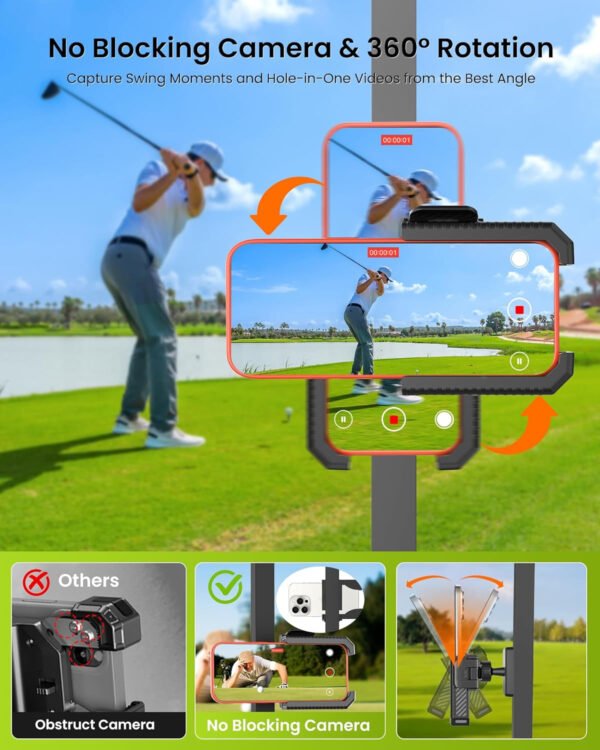 Soporte magnético para carrito de golf, soporta hasta 6 libras, instalación de clip de teléfono 3S, organizador de teléfono para iPhone Galaxy se adapta a EZGO Club Car Yamaha Icon, accesorios - Imagen 5
