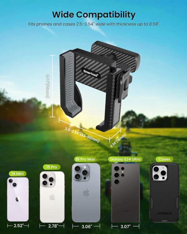 Soporte magnético para carrito de golf, soporta hasta 6 libras, instalación de clip de teléfono 3S, organizador de teléfono para iPhone Galaxy se adapta a EZGO Club Car Yamaha Icon, accesorios - Imagen 6