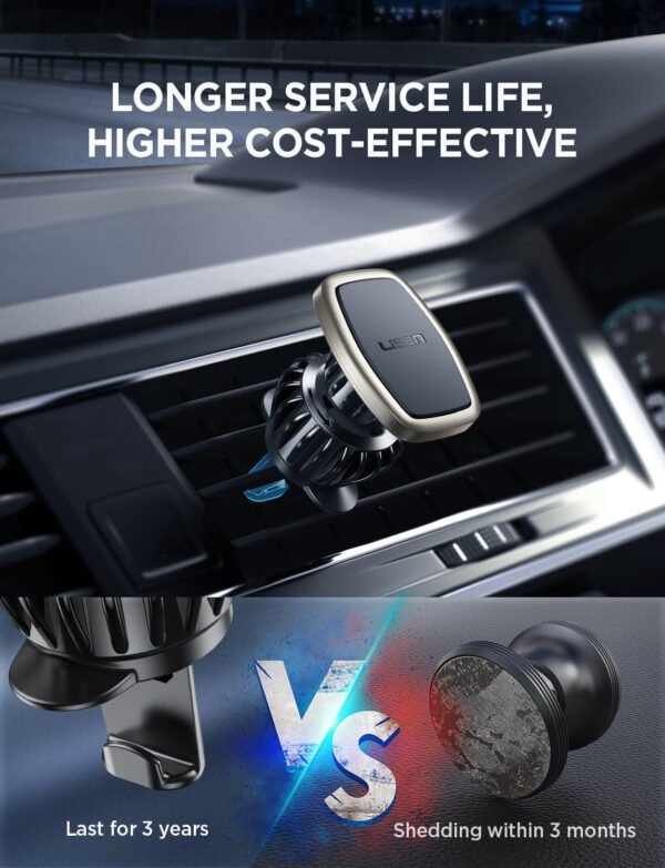 LISEN - Paquete de 2 soportes magnéticos para teléfono de automóvil, 6 imanes militares, soporte para teléfono de automóvil, soporte de ventilación manos libres, soporte para teléfono celular para automóvil, 6 placas de metal para todos los iPhone 14/13/12/11, Pro, Pro Max, Android - Imagen 40