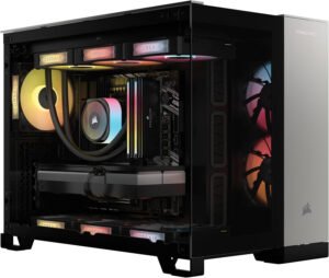 Corsair PC para juegos Vengeance a5100 - AMD Ryzen™ 7 9800X3D refrigerado por líquido, GPU NVIDIA® GeForce RTX™ 5090, memoria DDR5 RGB Dominator Titanium de 64 GB, SSD M.2 de 2+2 TB - Negro/Plata
