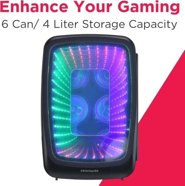 Frigidaire EFMIS179 - Mini refrigerador de bebidas con luz para juegos, sigilo - Imagen 3