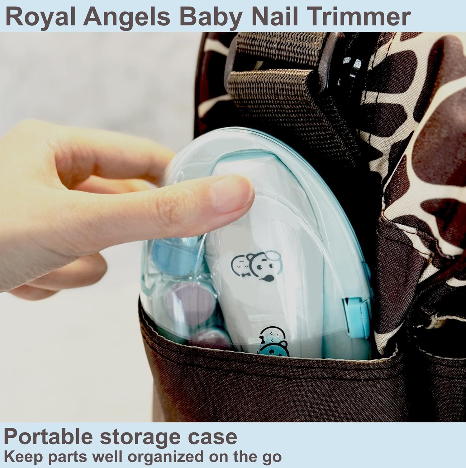 Royal Angels - Juego de cortaúñas 20 en 1 para bebé, lima eléctrica de uñas segura con cabezales de repuesto para pies y manos de bebés recién nacidos y niños pequeños, lima y pule (azul) - Imagen 36