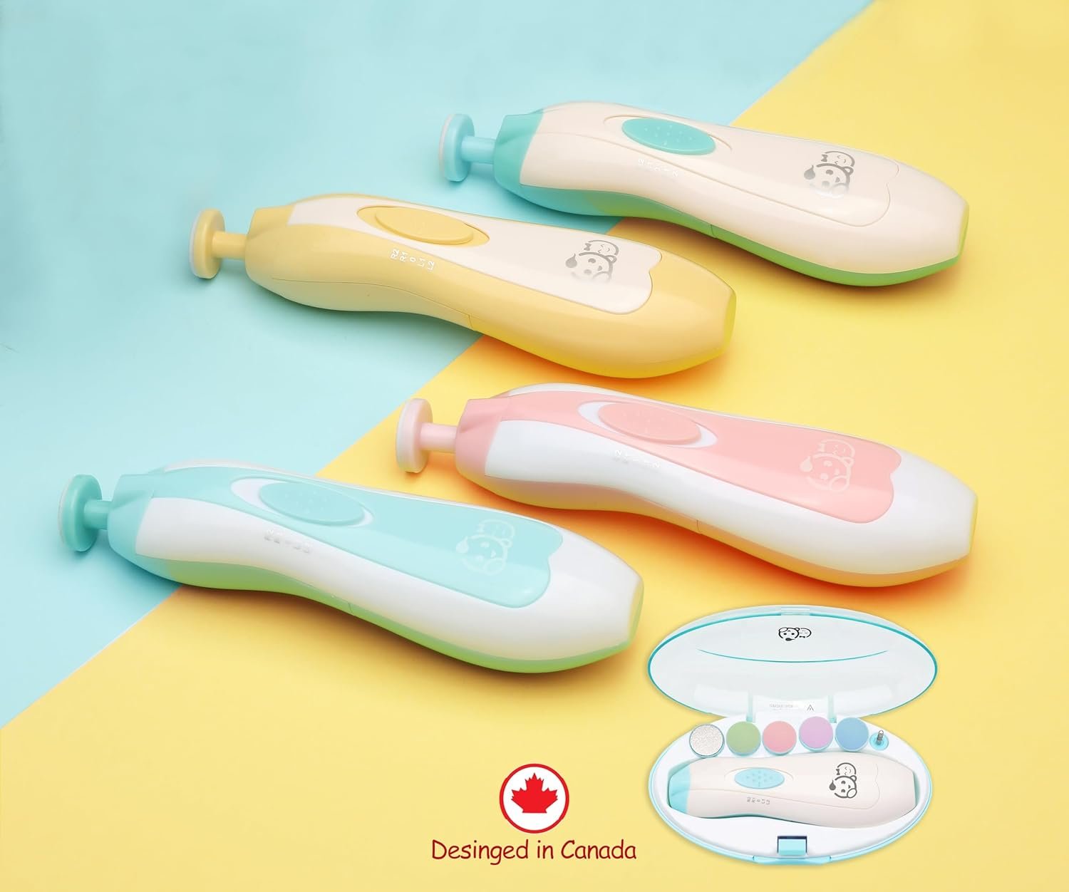 Royal Angels - Juego de cortaúñas 20 en 1 para bebé, lima eléctrica de uñas segura con cabezales de repuesto para pies y manos de bebés recién nacidos y niños pequeños, lima y pule (azul) - Imagen 37