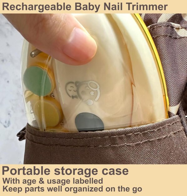 Royal Angels - Juego de cortaúñas 20 en 1 para bebé, lima eléctrica de uñas segura con cabezales de repuesto para pies y manos de bebés recién nacidos y niños pequeños, lima y pule (azul) - Imagen 44