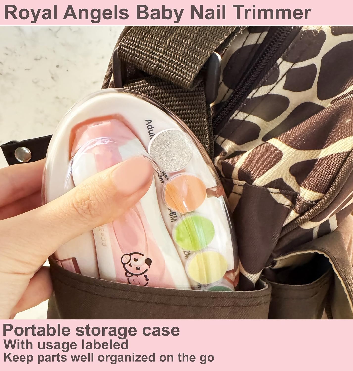 Royal Angels - Juego de cortaúñas 20 en 1 para bebé, lima eléctrica de uñas segura con cabezales de repuesto para pies y manos de bebés recién nacidos y niños pequeños, lima y pule (azul) - Imagen 50